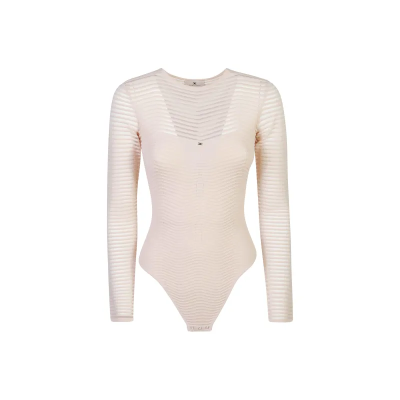 Elisabetta Franchi Herringbone Pattern Long Sleeved Bodysuit-0