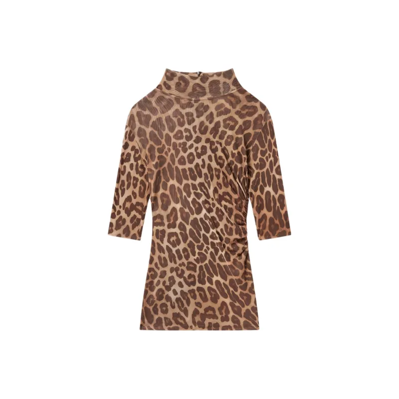 Stella McCartney Leopard Printed High Neck Top-0