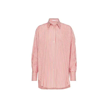 Brunello Cucinelli Monili Chain Detailed Striped Shirt