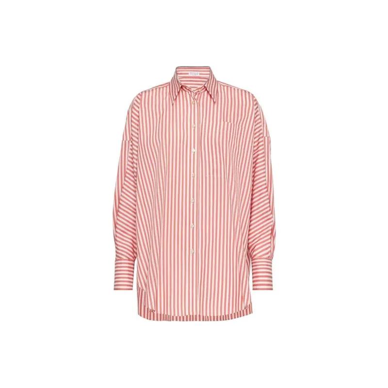 Brunello Cucinelli Monili Chain Detailed Striped Shirt-0