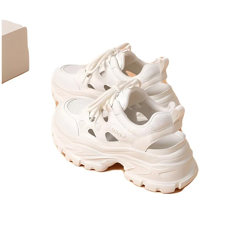 LINGPAO Breathable Low Top Chunky Sneakers Women's-3