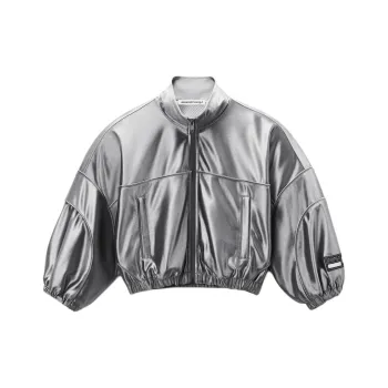Alexander Wang Metallic-finish Cropped Jacket