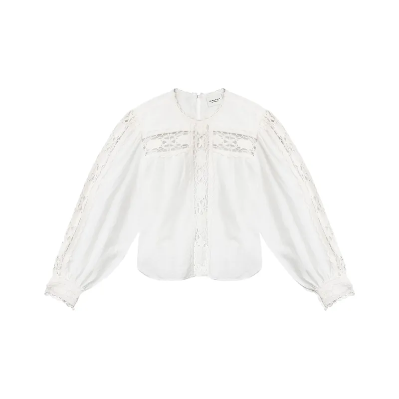 ISABEL MARANT ETOILE Valmira Lace Detailed Top-0