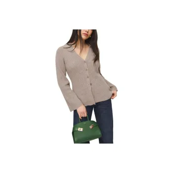 REFORMATION Shea Cashmere Collared Cardigan Cashmere Sweater Women's Light Brown