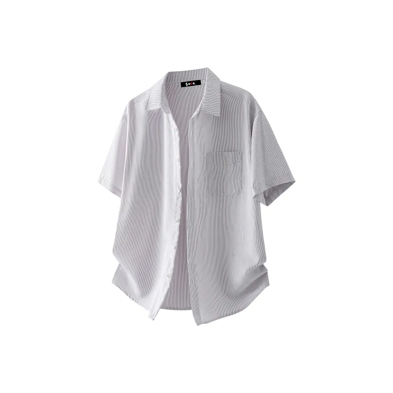 SOIE Shirt Unisex Yellow With White Stripes-19
