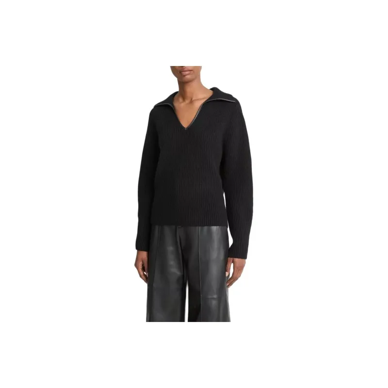 VINCE Leather-trim Sweater-0