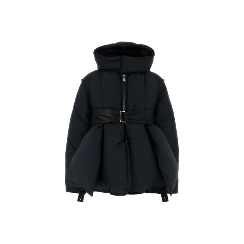 Sacai Tie Waist Hooded Down Jacket-0