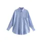 Pocket with Linen Lining in Blue