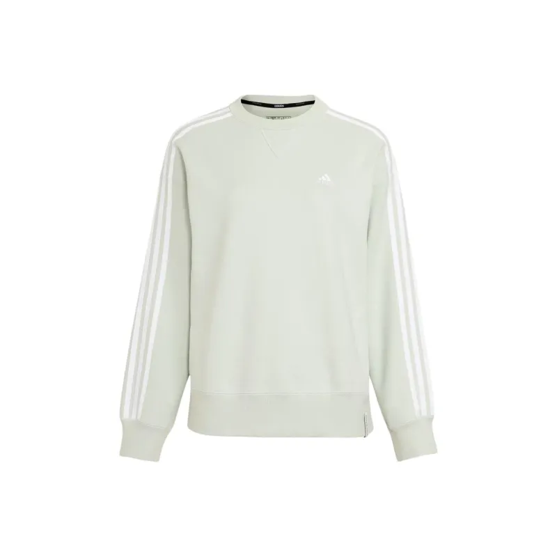 Adidas Women's Essentials 3 Stripes Sweatshirt Linen Green-0
