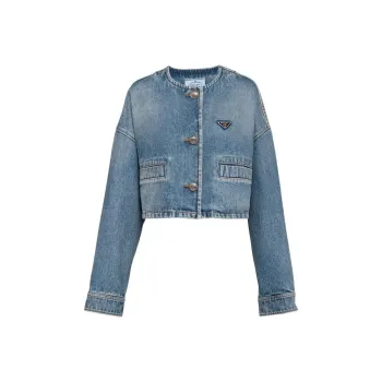 PRADA Triangle logo Denim Blouson Jackett