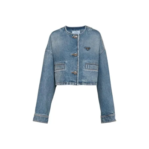 PRADA Triangle logo Denim Blouson Jackett