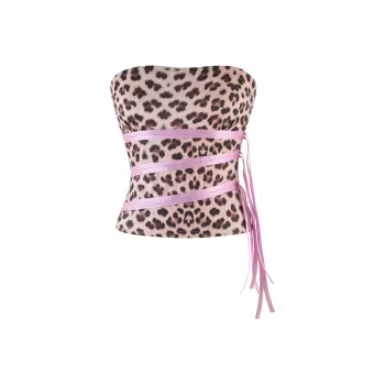I.AM.GIA ARLY TOP Strapless Top Women's Leopard Print