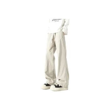 NAXUSTO Casual Pants Unisex Black Leg Thickening Slimming