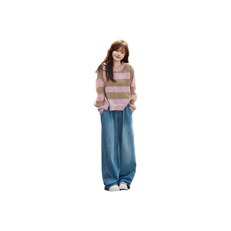 Mt Knitwear Women's Pink Stripes-0