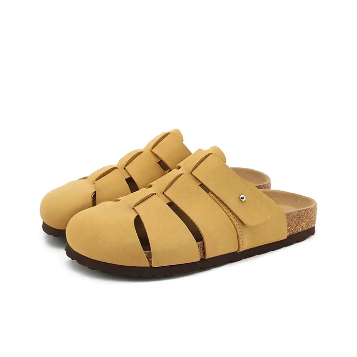 UBZ EVA Abrasion Resistant Closed Toe Slippers Women's Milk Tea-1