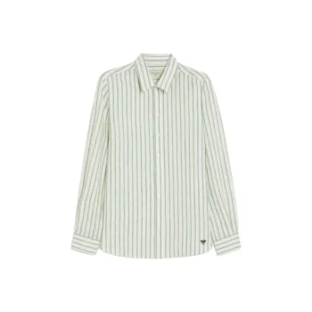 WEEKEND MaxMara Josef Collection Striped Linen Shirt Women's Green