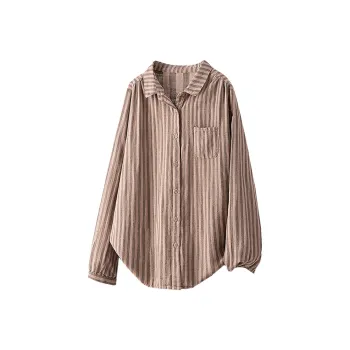 Cypress House Shirt Women's Coffee Stripes