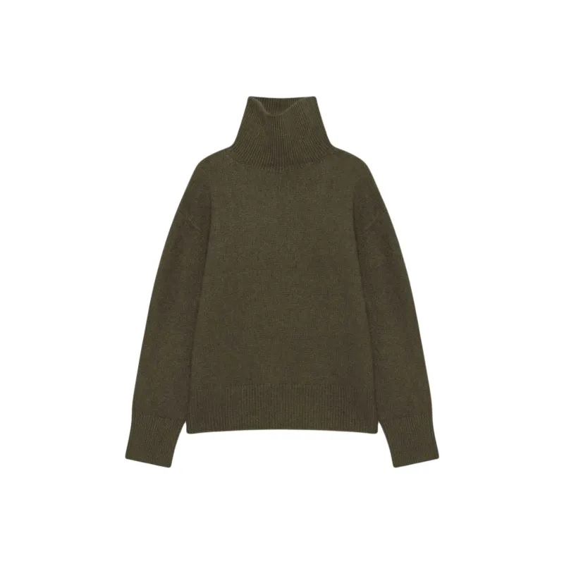 ARITZIA Plush Cashmere Oversized Turtleneck Sweater Cashmere Sweater Women's DARK OLIVE/Dark Olive-0