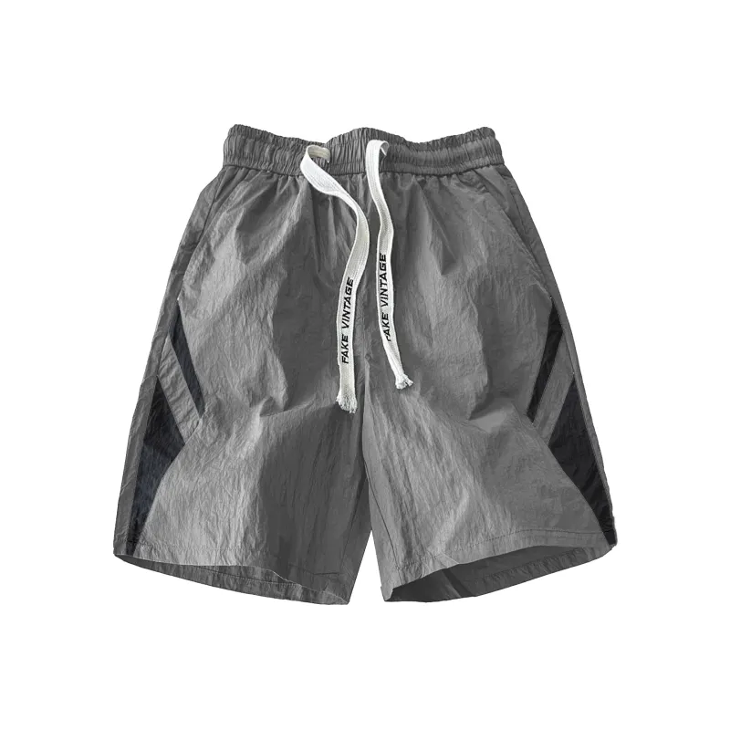 FAKE VINTAGE Summer Casual Shorts Unisex Black-6