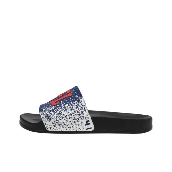 NFL Cushioning Slip Resistant Abrasion Resistant Odor Resistant Quiet Slide Slippers Men's Black Blue