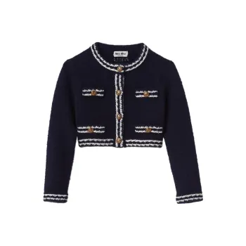 MIU MIU Button Up Cropped Cardigan