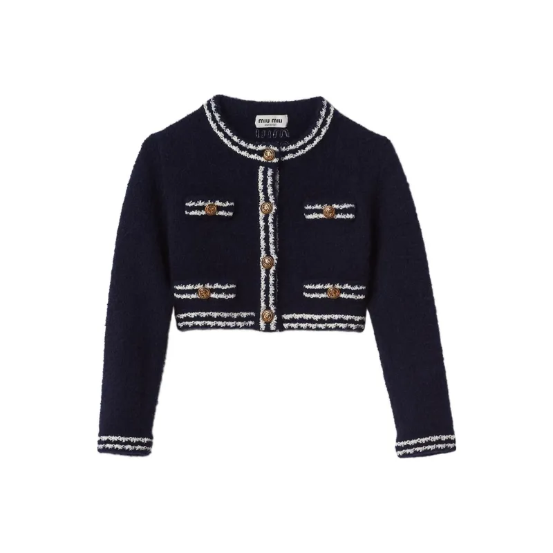 MIU MIU Button Up Cropped Cardigan-0