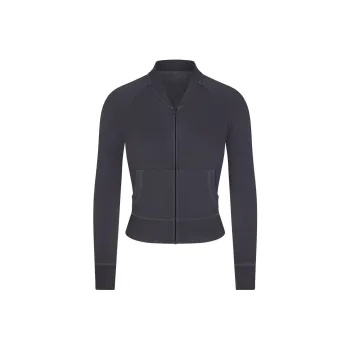 SKIMS MODAL FRENCH TERRY SHRUNKEN ZIP UP Jackets Coats Women's ASH/Ash Gray