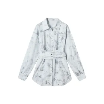 DIALOGUE Shirt Women's Tie Dye Light Blue