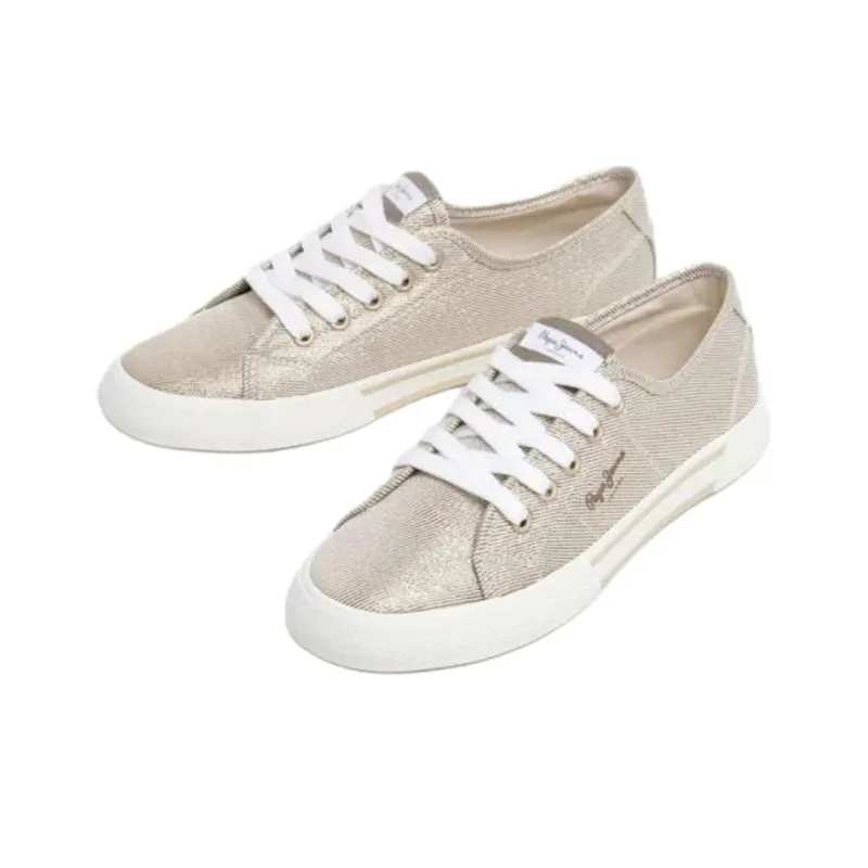 Pepe Jeans Metallic Effect Slip Resistant Low Top Skateboard Shoes Women's Light Umber-1