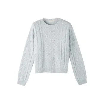 SPRING BAMBOO Cashmere Sweater Women's Gray Pointillism