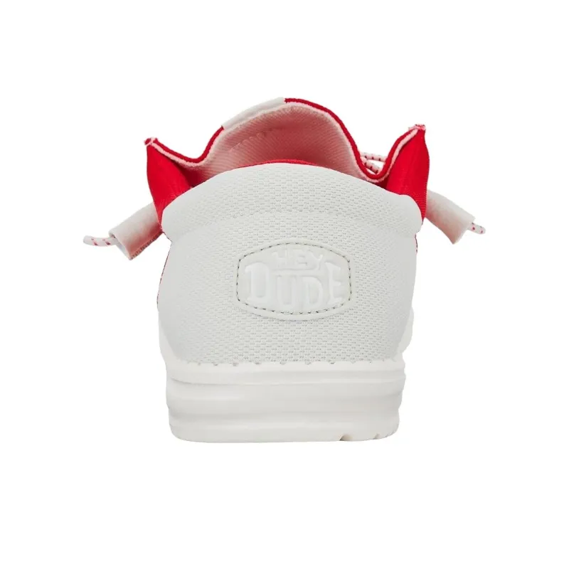 Heydude Wally Tri Varsity Casual Shoes Men's White Red-3