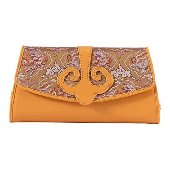 Shanghai Story Clutch Mulberry Silk Regular Women's Sun Orange