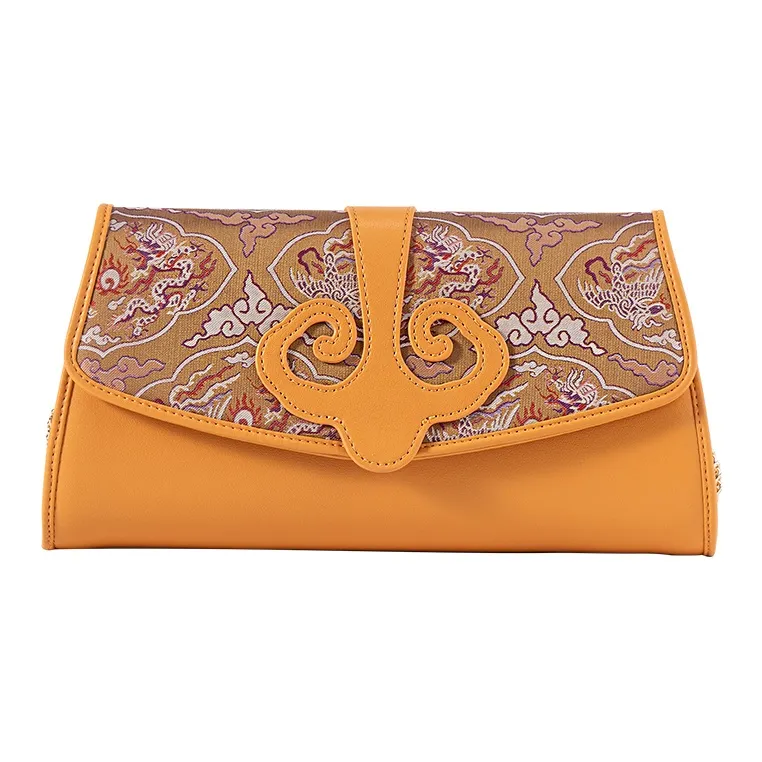 Shanghai Story Clutch Mulberry Silk Women's Sun Orange-0