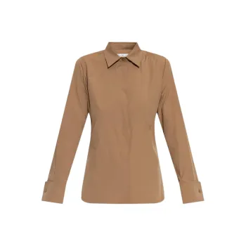 MaxMara Ala Logo Detailed Long Sleeved Shirt