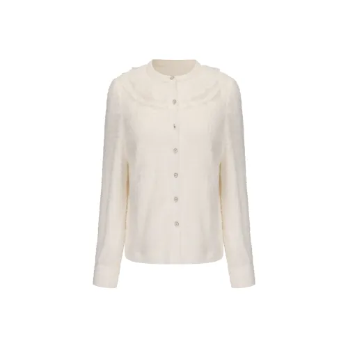 CHIWAWAMEME Shirt Women's Milk Crisps White