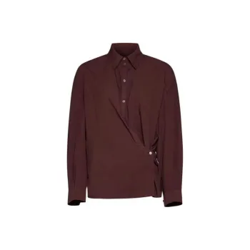 Lemaire Straight Collar Twisted Shirt 'Cocoa Bean'