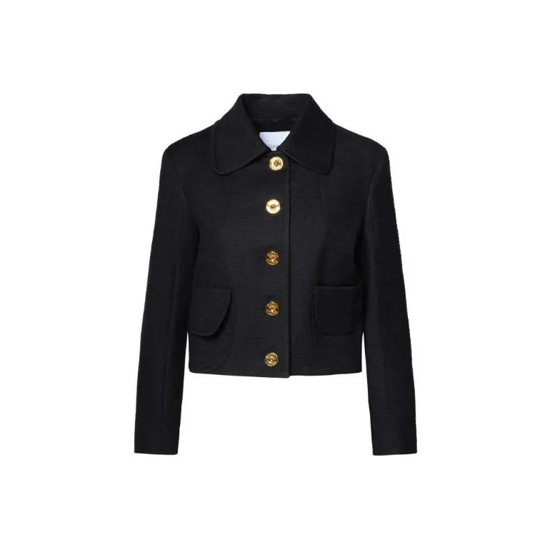 Patou Button-Up Cropped Tweed Jacket-0
