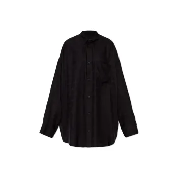 Balenciaga Allover Logo Oversized Shirt