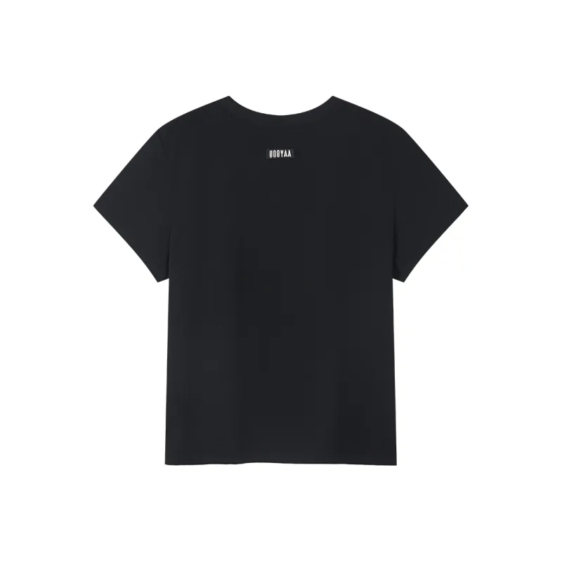 UOOYAA T Shirts Women's Black-1