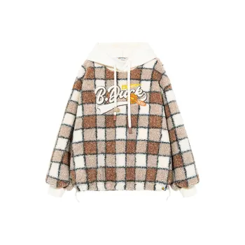 B.Duck Sweatshirt Women's Coffee Plaid