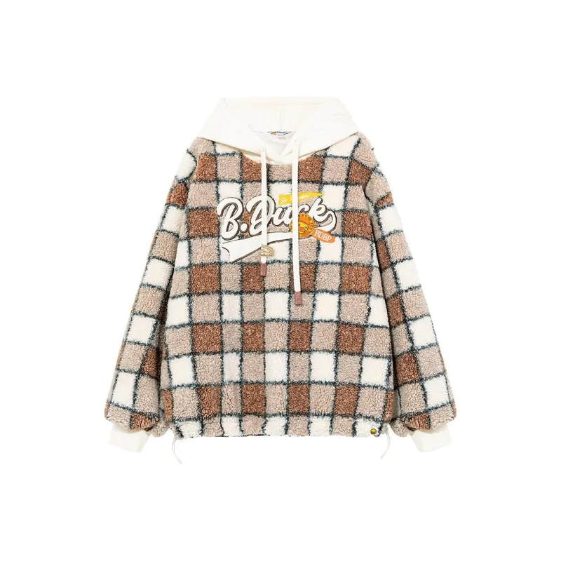 B.Duck Sweatshirt Women's Coffee Plaid-0