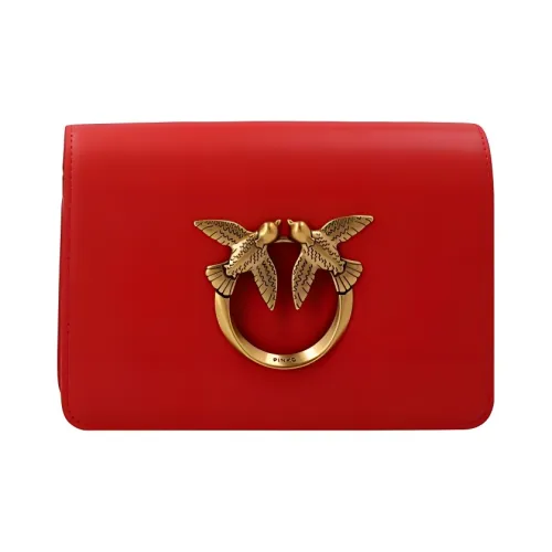 PINKO Click Series Leather Shoulder Bag Crossbody Bag Mini Women's Red