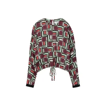 St. John Geometric-print Blouse