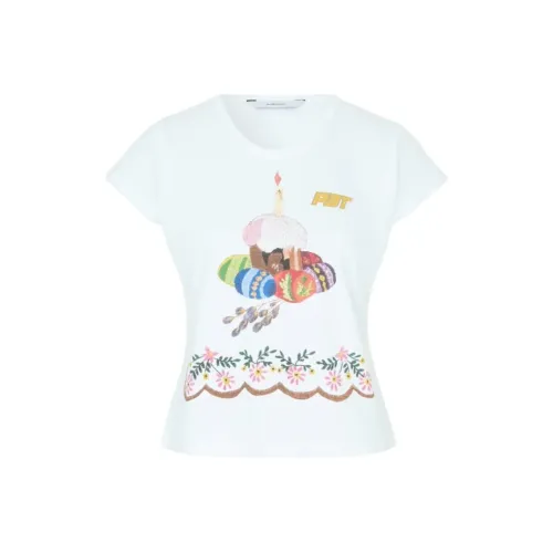 PushBUTTON T Shirt Women's White