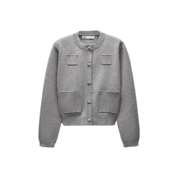 ZARA Jackets Coats Women's Zebra Print Gray