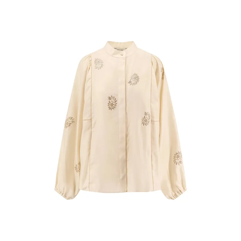 MaxMara Caladio Embellished Long Sleeved Top-0