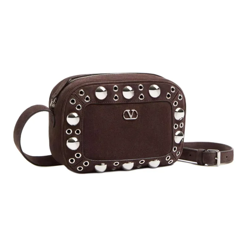 Valentino GARAVANI Suede Crossbody Bag, Shoulder Bag Men's Brown-1