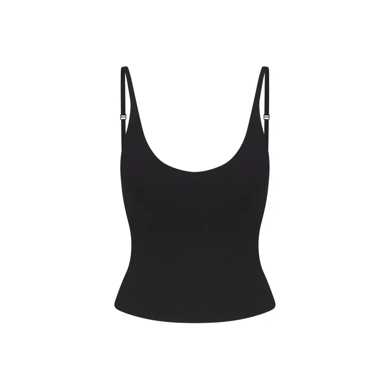 SKIMS SS25 SMOOTH LAYERS SCOOP NECK CAMI Camisole Women's OBSIDIAN/Obsidian Color-0