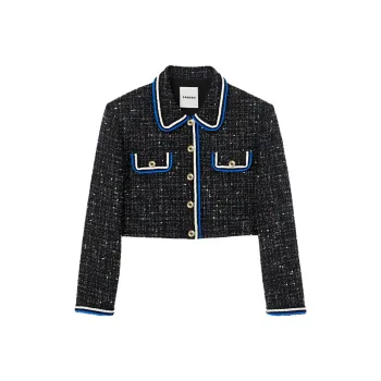 Sandro Cropped Tweed Jacket