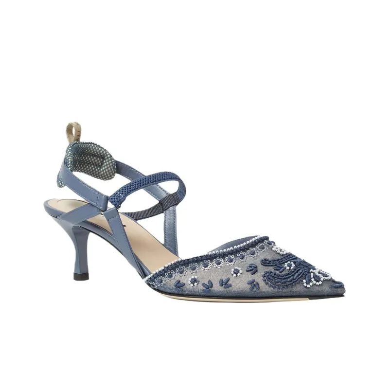 FENDI Colibrì Lite Slim Heel High Heels Women's Blue-2